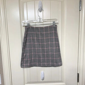 Divided High Waisted Plaid Mini Skirt
